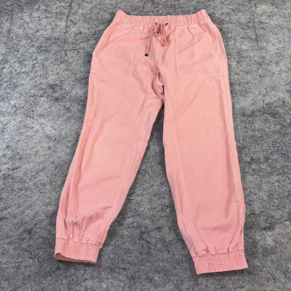Zara Utility Weekend Joggers Women's‎ Small Pink Drawstring Linen Cotton Boho